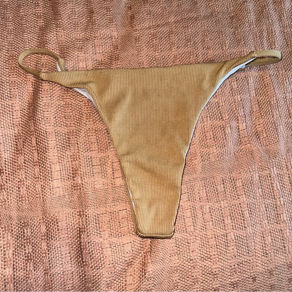 Tan Ribbed Bikini Bottoms - Picture 2 of 4